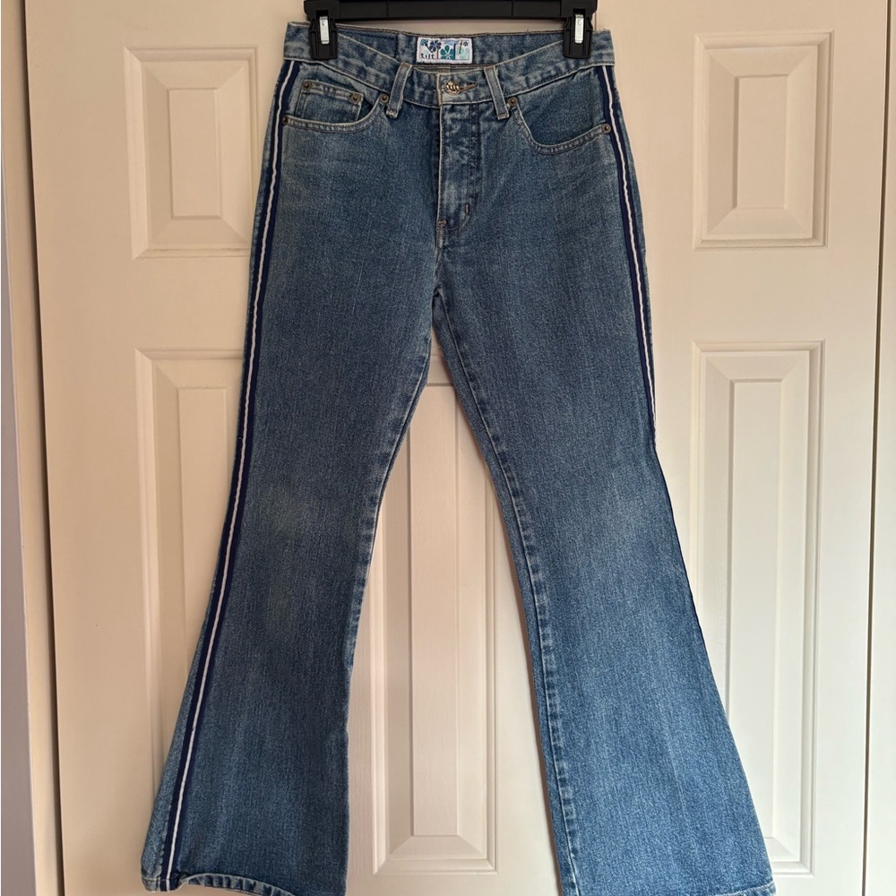 TILT Blue Flare Jeans with Side Stripes